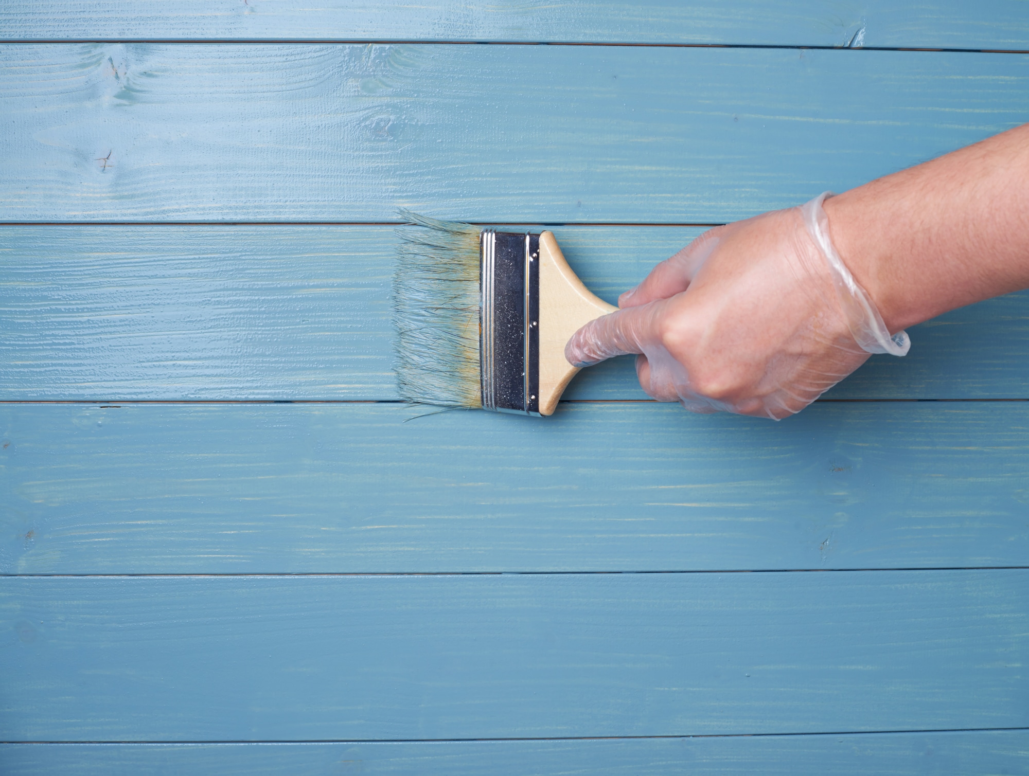 Blue Painted Wood - Turnkey Painters
